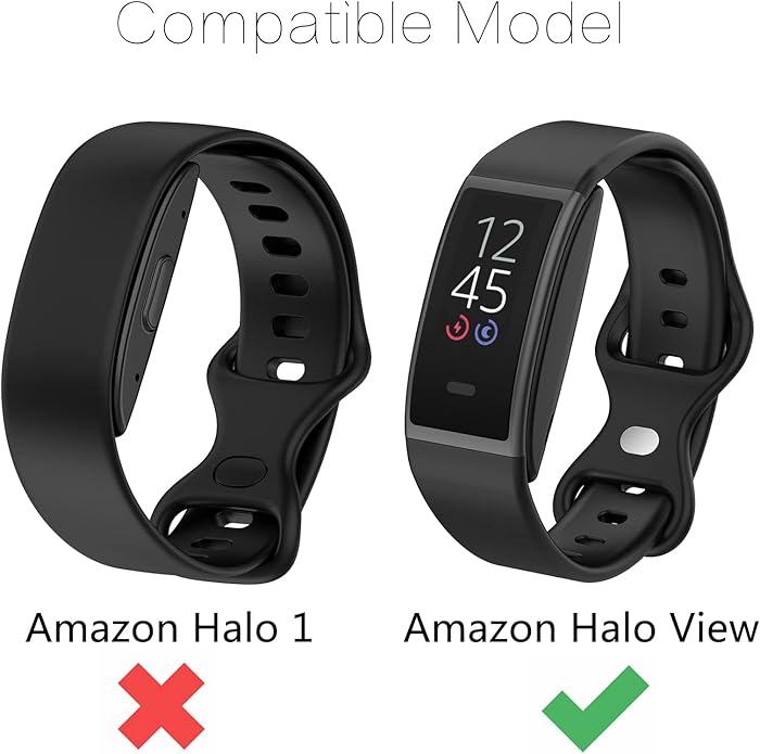 FitTurn Sport Watch Band Compatible with Amazon Halo View Replacement Soft Silicone Wristband Sport Straps Accessories Men Women for Amazon Halo View Smartwatch