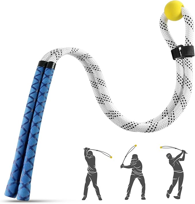 Golf Rope Swing Trainer, Golf Tyro Posture Corrector Professional Golf Training Aid, Master Tempo Golf Warm-Up Practice Equipment with Weighted Ball for Golfers of All Levels