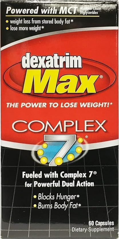ILIOS Dexatrim Max Complex-7 | Diet Pills to Lose Weight - 7 Powerful Ingredients to Reduce Hunger & Body Fat, Fat Burner Supplements, Weight Loss Pills for Women & Men, 1 Pack w/ 60 Capsules