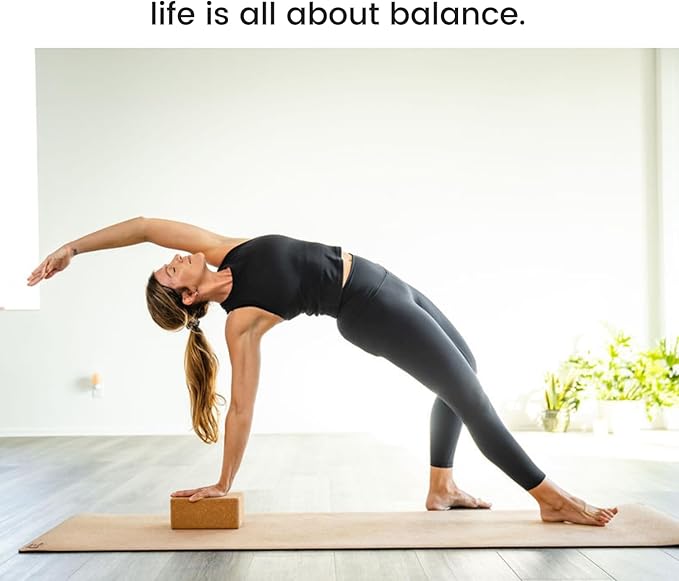 Premium Cork Yoga Blocks - Extra Large Yoga Block 2-Pack or Extra Tall 1-Pack for Inflexible Yogis | Natural, High-Density Cork for Superior Support & Stability | Optional Yoga Strap & Gift Box