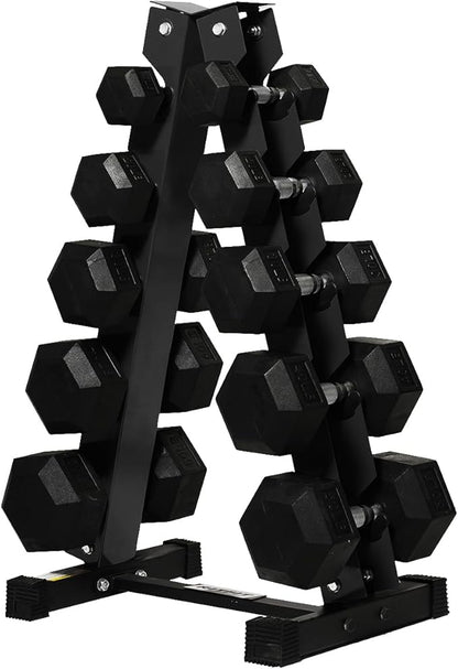 RITFIT 300/350/450/650/180/200/210 LB Rubber Hex Dumbbells Set with Optional Dumbbell Rack, Multi Weight Set to Choose, Ideal for Home Gym and Fitness