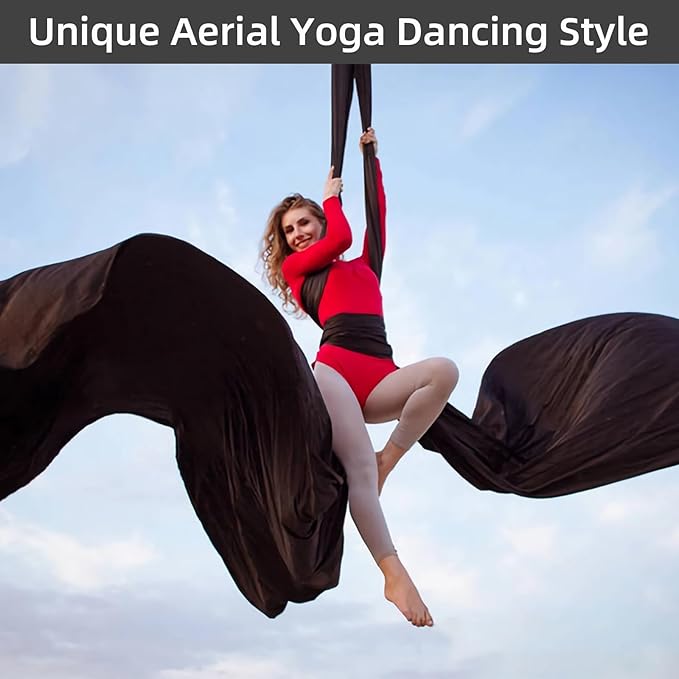 PRIOR FITNESS Aerial Silks Kit Colorful 9/15/20 Yards 40D Nylon Fabric Hammock Set With Hardware & Guide for All Levels Of Aerial Yoga Practice and Acrobatic Flying For Adults Aerial silk