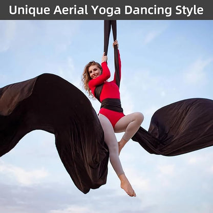 PRIOR FITNESS Aerial Silks Kit Colorful 9/15/20 Yards 40D Nylon Fabric Hammock Set With Hardware & Guide for All Levels Of Aerial Yoga Practice and Acrobatic Flying For Adults Aerial silk