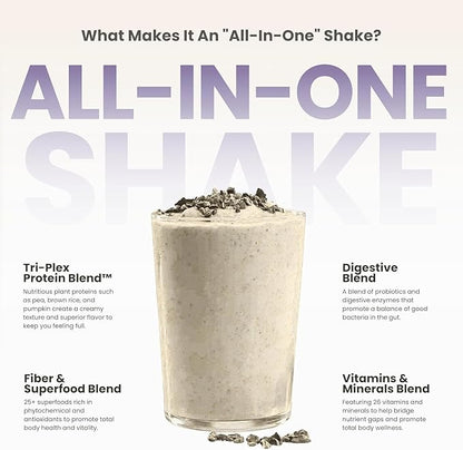 310 Nutrition All-In-One Meal Replacement Shake Powder - Plant-Based Protein Smoothie Blend w/High Fiber, Probiotics & Adaptogens - Low Carb, Vegan, Keto & Paleo Friendly - Mocha - 14 Srv