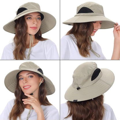 EINSKEY Wide Brim Sun Hat, UPF 50+ UV Protection Waterproof Packable Bucket Hat for Men & Women, Fishing Hiking Beach Garden