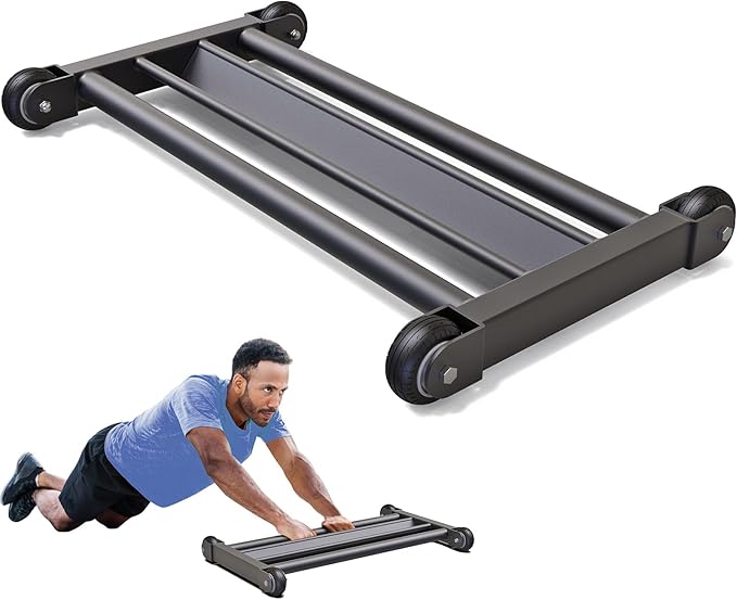 Glute Ham Glider, Multi-Functional Hamstring Roller with Smooth Wheels, V-Bar for Hamstring Curls, Ab Glider Workout & Core Strength Training