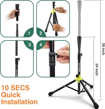 Eastgoing Heavy Duty Baseball and Softball Portable Travel Batting Tee.Adjustable Height|Portable|Collapsible. Baseball Hitting Tee for Any Age Player Practice