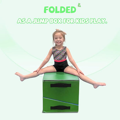 Kangaroo Hoppers Incline Gymnastics Mat, 48”x24”x14” / 56"x28"x15" / 34”x24”x13” Folding Wedge for Kids Tumbling, Skill Training, Multiple Colors Cheese Mat for Gymnastics, Home Gym Exercise