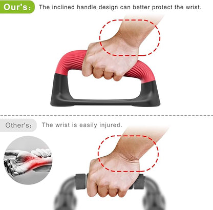 Kipika Push Up Bars, Pushup Stands With Thickened Soft Plastic Handle, Stable and Non-Slip Base, Pushup Handles Perfect for Floor Strength Training