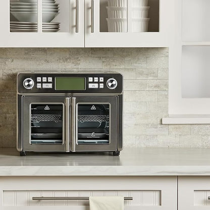 Emeril Lagasse Dual Zone 360 Air Fryer Oven Combo with French Door, 25 QT Extra Large, Cook Two Foods in Different Ways, Up to 60% Faster from Frozen to Finish