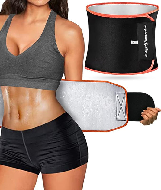 KingPavonini Waist Trimmer for Women & Mens Waist Trainer Sweat Belt Plus Size, Upgraded