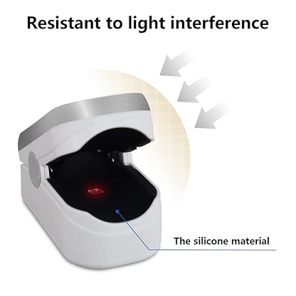 Fingertip pulse oximeter, large LED screen heart rate monitor, oxygen monitor fingertip, accurate and rapid reading, pulse oximeter with lanyard [silver white]