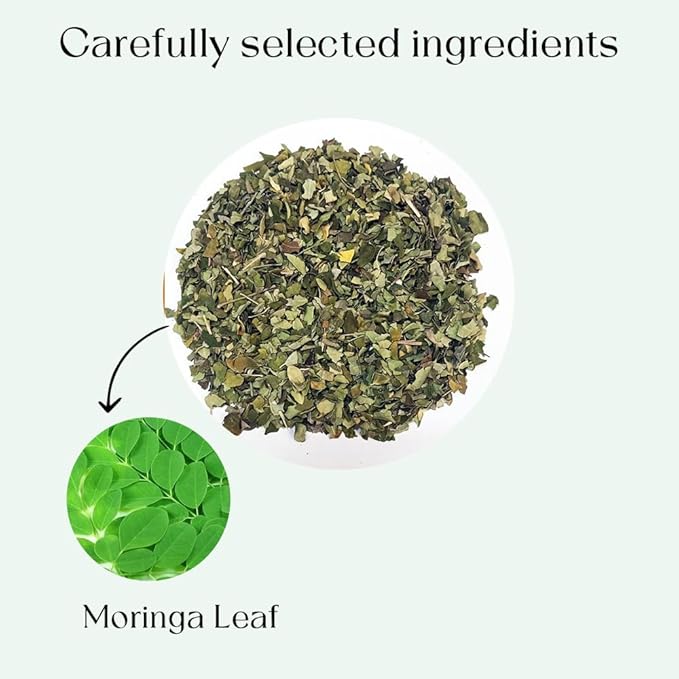 Blendart Moringa Tea Bags (100 Count) Caffeine Free, Pure Moringa Leaves | Sweet and Light Herbal Tea Bags