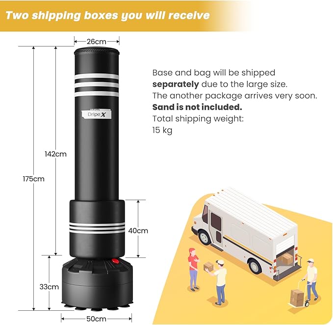 Dripex Freestanding Punching Bag, Heavy Boxing Bag with Stand for Adult Youth - Men Standing Boxing Punch Bag for Home Gym Workout