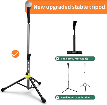 Eastgoing Heavy Duty Baseball and Softball Portable Travel Batting Tee.Adjustable Height|Portable|Collapsible. Baseball Hitting Tee for Any Age Player Practice