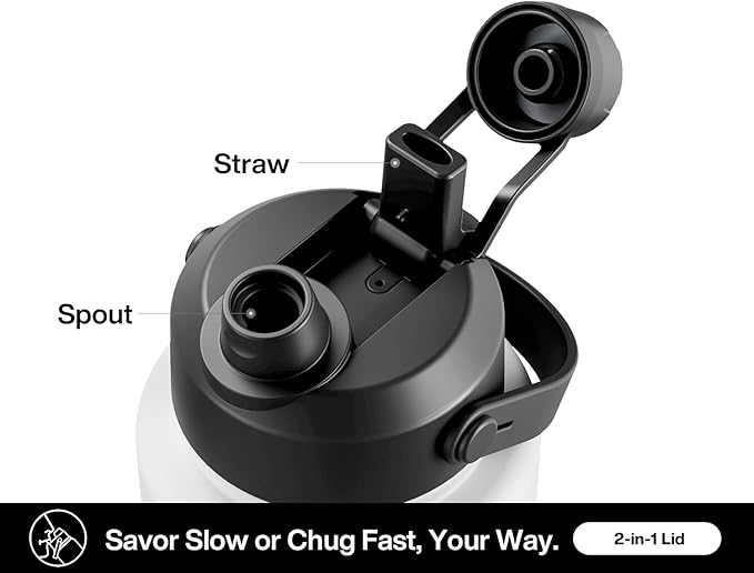 40 oz Insulated Water Bottle with 2-in-1 Straw and Spout Lid, Keep Cold 24H, Leak-Proof, BPA-Free, Double Wall Stainless Steel Water Bottle for Sports, Gym, Travel, and School (Oracle Kittens)