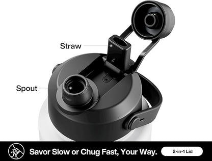 40 oz Insulated Water Bottle with 2-in-1 Straw and Spout Lid, Keep Cold 24H, Leak-Proof, BPA-Free, Double Wall Stainless Steel Water Bottle for Sports, Gym, Travel, and School (Oracle Kittens)