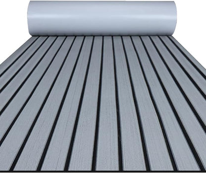 FOCEAN Boat Flooring EVA Foam Boat Decking Faux Teak Marine Flooring Boat Mat Boat Carpet Sheet for Motorboat RV Yacht Kayak Surfboard, 94.5"x 47.2"/35.4"/23.6"/15.7"