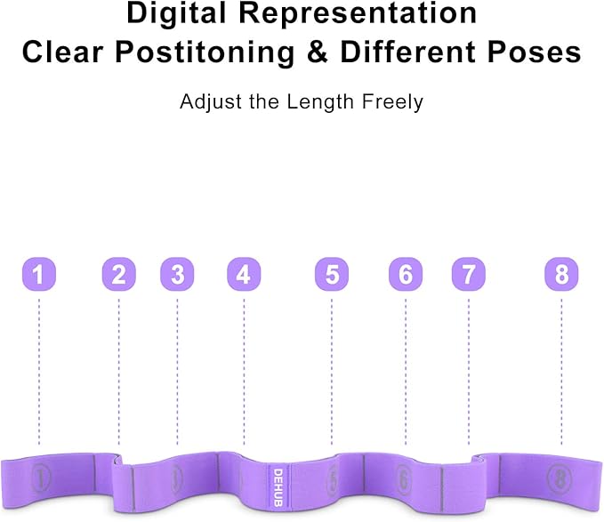 Stretch Strap, Elastic Yoga Stretching Strap, Multi-Loop for Physical Therapy, Pilates, Yoga, Dance & Gymnastics Exercise and Flexible Pilates Stretch Band