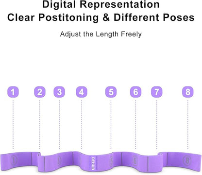 Stretch Strap, Elastic Yoga Stretching Strap, Multi-Loop for Physical Therapy, Pilates, Yoga, Dance & Gymnastics Exercise and Flexible Pilates Stretch Band