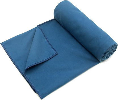 Eunzel Hot Yoga Towel Non Slip Yoga Mat Towel Non-Slip Sweat Absorbent Microfiber Towel for Hot Yoga, Pilates and Workout 72" x 26.5", Navy