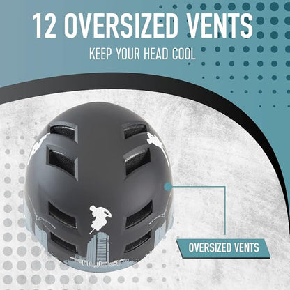 Flybar Bike Helmet- Multi Sport Dual Certified Adjustable Dial, Lightweight Skateboard Helmet, Roller Skating, Pogo, Electric Scooter, Snowboard, Boys and Girls Kids- Adults Helmets