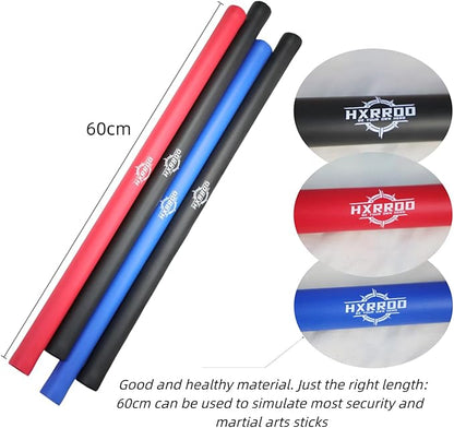 Kali Sticks Martial Arts Foam Padded Escrima Sticks for Safe Practice Training and Sparring with Carry Bag Case - 4 Packs