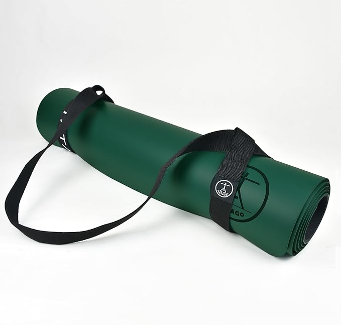 Tatago Hot Yoga Mat Non Slip-Professional Grade Natural Rubber Yoga Mat, Pliates Mat, Stretching Mat or exercise mats for home workout. Nonslip for Hot and Sweaty Classes. Includes Yoga Strap for Carrying and Stretching too.