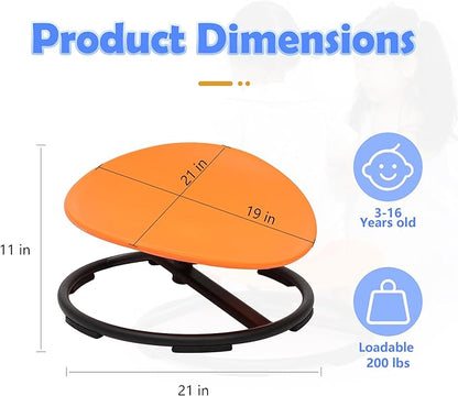 makarci Spinning Chair for Autistic Kids - Kids Sensory Chair, Sit and Spin Toys for Toddlers, Autism Sensory Products for Body Coordination & Balance, Sensory Play (Orange)