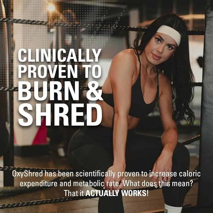 EHP Labs OxyShred Pre Workout Powder - Preworkout Powder with L Glutamine & Acetyl L Carnitine, Energy Boost Drink - Raspberry Refresh, 60 Servings