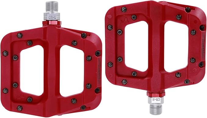 FOOKER MTB Pedals Mountain Bike Pedals 3 Bearing Non-Slip Lightweight Nylon Fiber Bicycle Platform Pedals for BMX MTB 9/16"