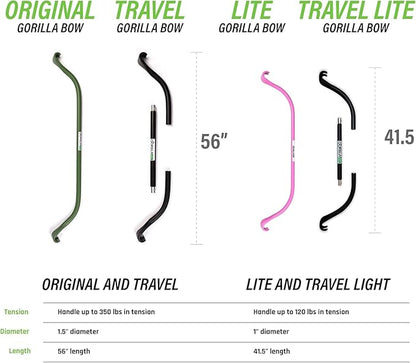 Lite Gorilla Bow Portable Home Gym Resistance Bands and Bar System for Travel, Fitness, Weightlifting and Exercise Kit, Full Body Workout Equipment Set