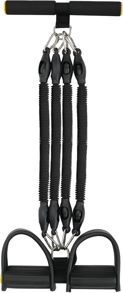 Multifunction Tension Rope, 2 Tubes Stretch Yoga Pedal Tension Strap, Adjustable Resistance, Tension Rope Fitness Equipment