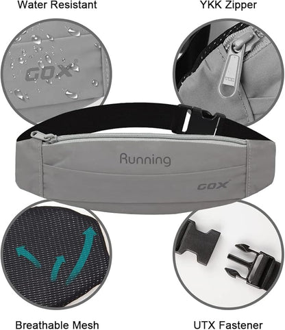 Gox Fanny Pack For Men Running Pouch Belt,Phone Holder Waist Pack Sport Hiking Walking Traveling (silver)