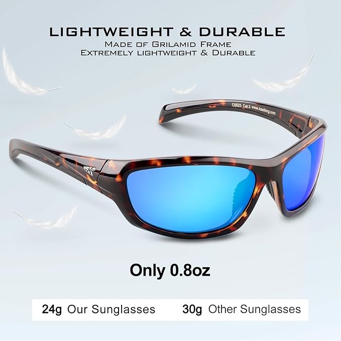 KastKing Hiwassee Polarized Sport Sunglasses for Men and Women, Wrap Sunglasses for Fishing Cycling and Running,UV Protection