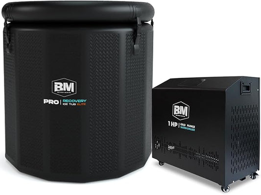 Inflatable Cold Plunge Tub with Chiller, 1 HP Water Chiller for Ice Bath Tub, Hot & Cold Mode Machine with Ozone, Smart WiFi, Dual Filters, Fast Cooling, 130 Gallon, 39" L x 39" W x 35.4" H