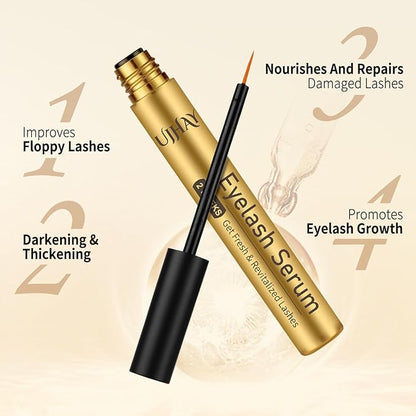 Eyelash Growth Serum for Thicker, Longer, Natural Lashes without Prostaglandin – Grow Luscious, Natural Lashes with Advanced Enhancer | Vegan & Cruelty-Free Treatment