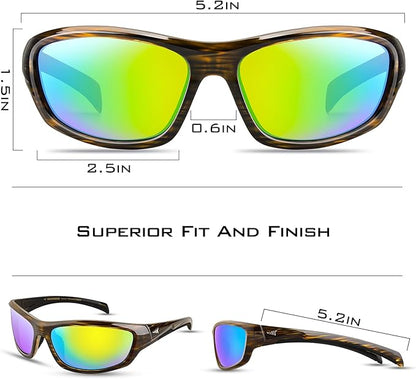 KastKing Hiwassee Polarized Sport Sunglasses for Men and Women, Wrap Sunglasses for Fishing Cycling and Running,UV Protection