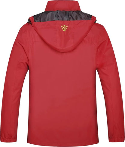 GIISAM Mens Windproof Jacket Waterproof Lightweight Mountain Sport Jacket for Men Hooded Windbreaker Raincoat