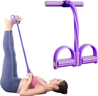 2025 Upgrade Multifunction Tension Rope or Exercise Sit Up Exercise Equipment,Pedal Ankle Puller,Bands-6 Tube Pedal Ankle Puller for Women Men