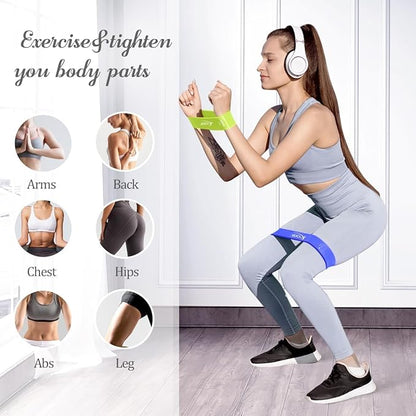 VEICK Resistance Loop Exercise Bands, Elastic Workout Bands for Men Women, Set of 5 Different Resistance Levels Stretch Band for Home Fitness Stretching Strength Training Physical Therap