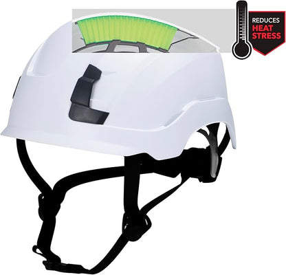 GE Safety Helmet, Impact Absorbing Tech, Adjustable Ratchet, ANSI Type 1, Memory Foam Padding, Hard Hats Protection, Lightweight, Durable, Chin Strap, Comfortable Fit OSHA Approved