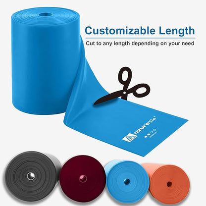 Professional 8 Yards Bulk Resistance Bands Rolls or 5,6,7 ft. Long Non-Latex Elastic Exercise Bands, Stretch Bands for PT, Yoga, Pilates, Rehab, at-Home or The Gym Workouts