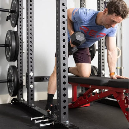 REP Fitness Rubber Hex Dumbbell Set, Adjustable Weight Pairs, Home Gym Equipment, Strength Training For Men Women, Black Coated Grips, Workout Rack Storage Optional, Heavy Lb Free Weights