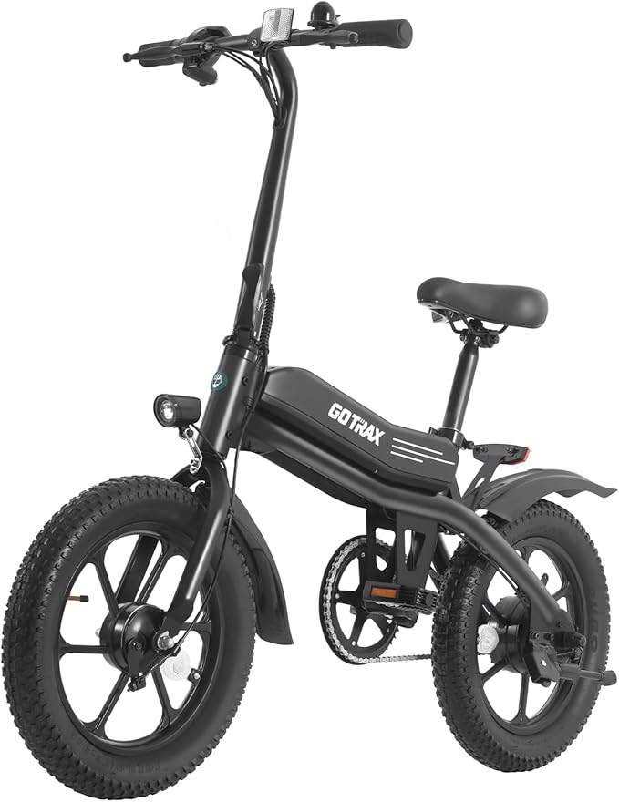 Gotrax S3 Electric Bike, 16x3.0 Fat Tire Electric Bicycle Adults, 750W Peak Motor, Max Range 25 Miles, Up to 20 Mph, Removable Battery, Adjustable Seat, Folding Electric Bike for Adults/Teens 13+