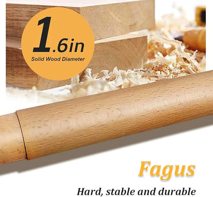 11.8" High Wooden Parallel Bar and Dip Bar with Thick Beech Handles, Push-up Bar, Rock-Free Fitness Equipment for Handstand, L-Sit, Gymnastics, Strength Training Home Gym,440lbs