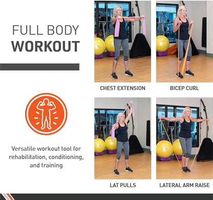 Body Sport Exercise Bands - Resistance Bands in 50 yard Rolls for Fitness, Stretching, or Physical Therapy