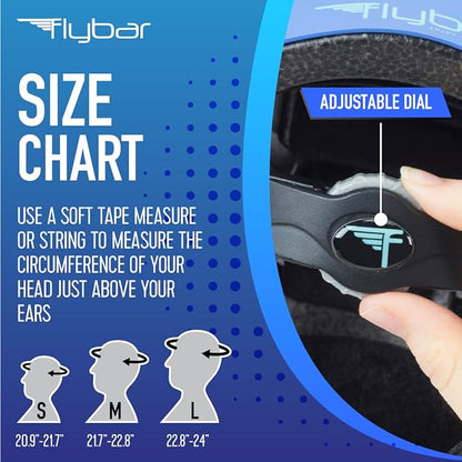 Flybar Bike Helmet- Multi Sport Dual Certified Adjustable Dial, Lightweight Skateboard Helmet, Roller Skating, Pogo, Electric Scooter, Snowboard, Boys and Girls Kids- Adults Helmets