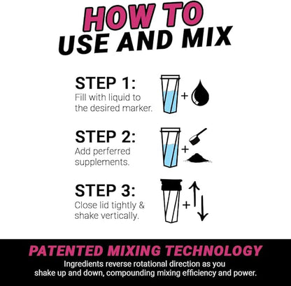 HELIMIX 1.5 Vortex Blender Shaker Bottle Holds Upto 20oz | No Blending Ball or Whisk | USA Made | Portable Pre Workout Whey Protein Drink Shaker Cup | Mixes Cocktails Smoothies Shakes | Top Rack Safe