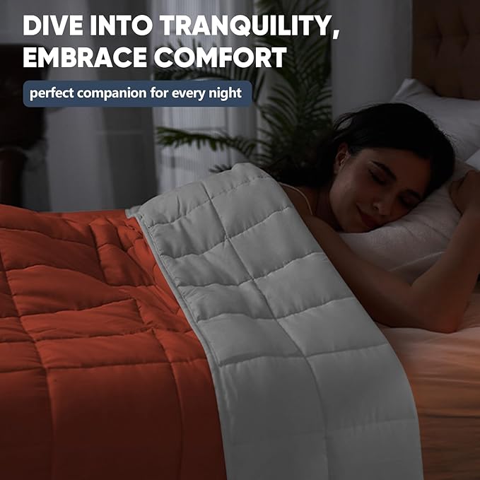 King Size Weighted Blanket for Adults (20 lbs, 80” x 87”, Orange) Cooling Heavy Blanket for Sleeping Perfect for 190-210 lbs, Breathable Blanket for Adults & Couple All Season, Machine Washable